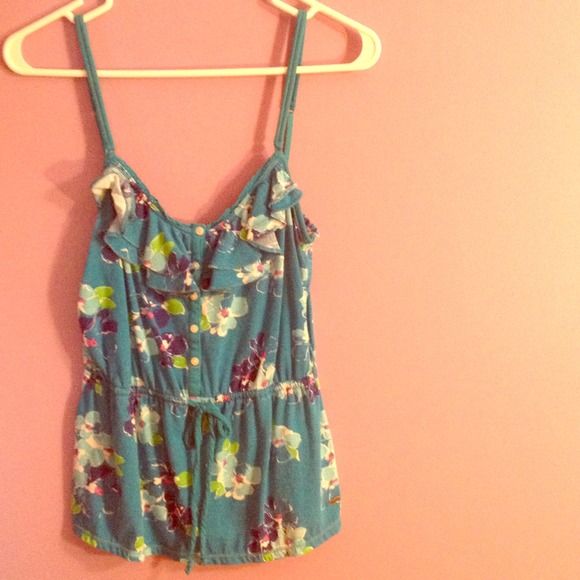 Floral tie spaghetti strap