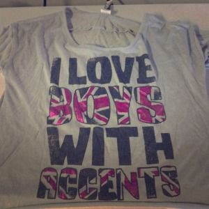 'I Love Boys With Accents' top.