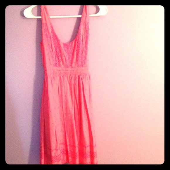 Eyelet coral bow sundress