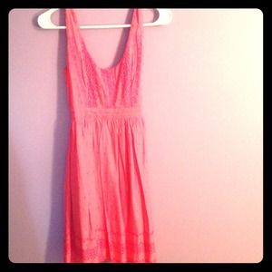 Eyelet coral bow sundress