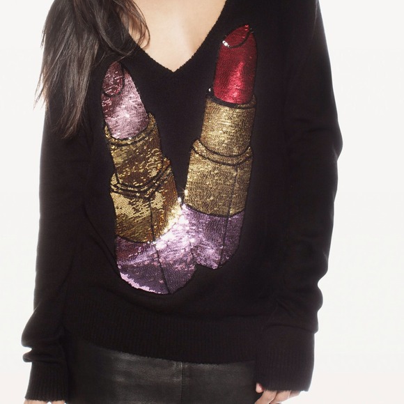 Black Wildfox Couture Lipstick Jumper