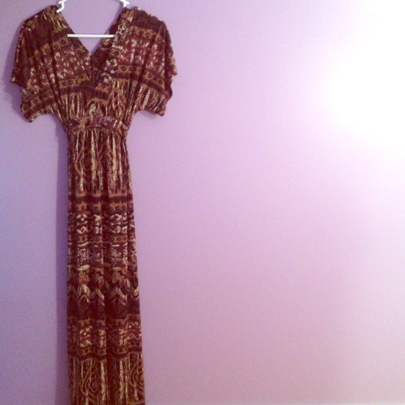 Fall colored tribal print tie maxi