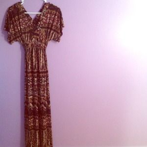 Fall colored tribal print tie maxi