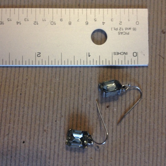 SOLD - Gray Glass Earrings - Picture 2 of 2