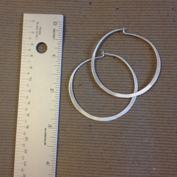 SOLD - Simple Brush Finished Hoops - Picture 2 of 2