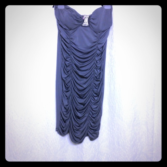 Dark green strapless cocktail dress - Picture 1 of 1