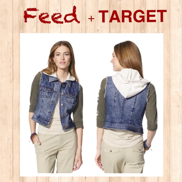 NWT - FEED + Target Denim Hooded Vest - Picture 1 of 4