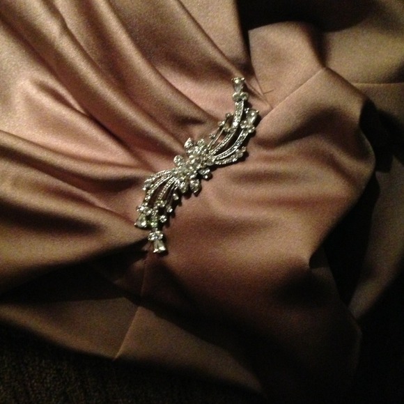 Strapless caramel latte prom dress. - Picture 3 of 3