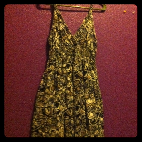 Tan floral sun dress Never been worn