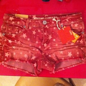 Brand New Mossimo red shorts with stars