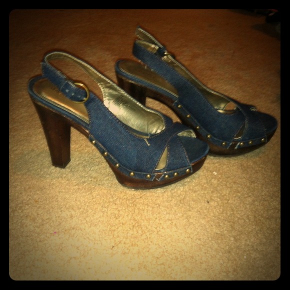 Denim heels