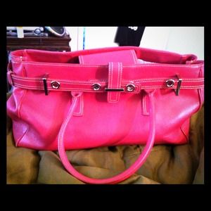 Pink leather tote from Nordstrom