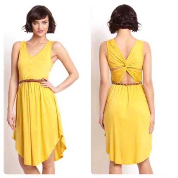 Ya Los Angeles Dresses & Skirts - Yellow Criscrossed Dress