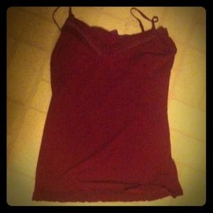Burgundy velour accent spandex tank