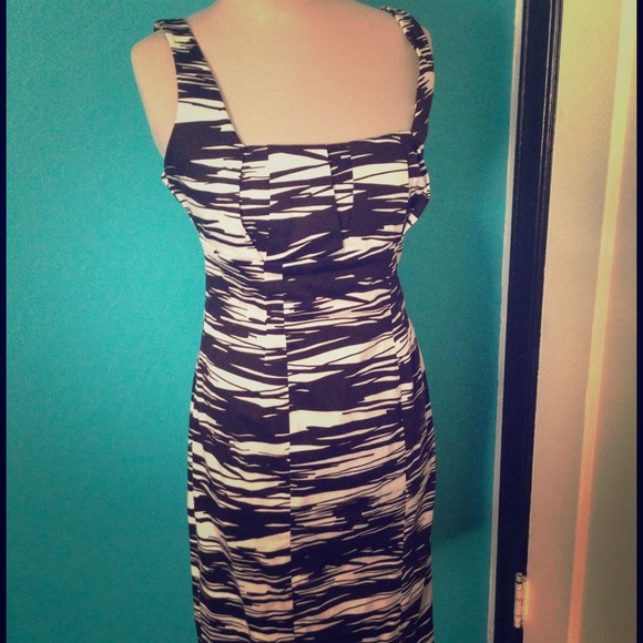 Calvin Klein black and white dress