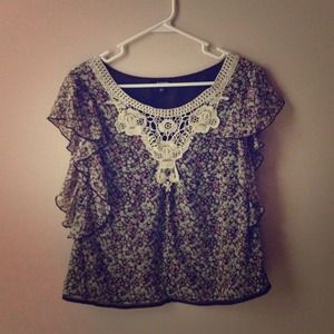 Flowers and lace shirt