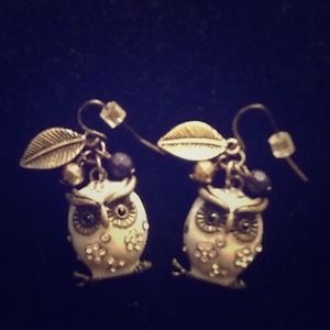 VINTAGE/CRAFT OWL EARRINGS