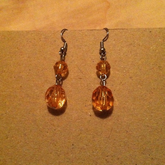 Orange dangle earrings