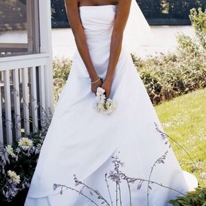 David's bridal strapless wedding dress