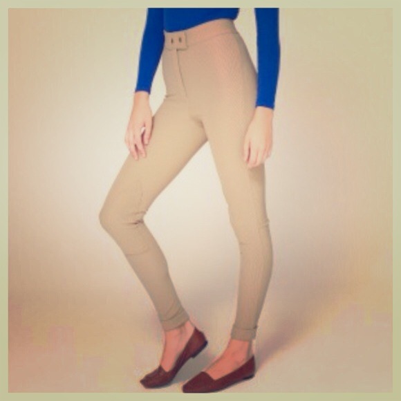 AMERICAN APPAREL riding pants in TAUPE