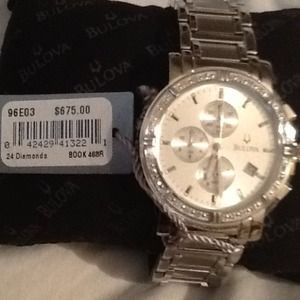 Bulova men's watch 24 diamonds brand new