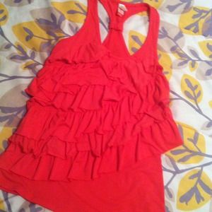 Coral Ruffle racer bank tank