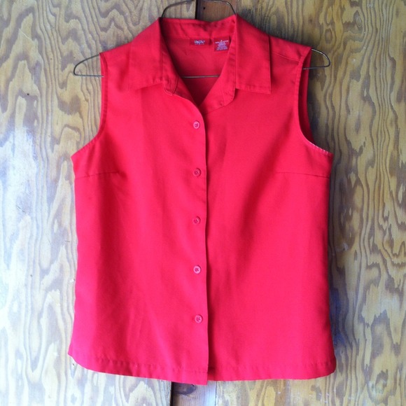 Mossimo coral button up sleeveless shirt - Picture 1 of 1