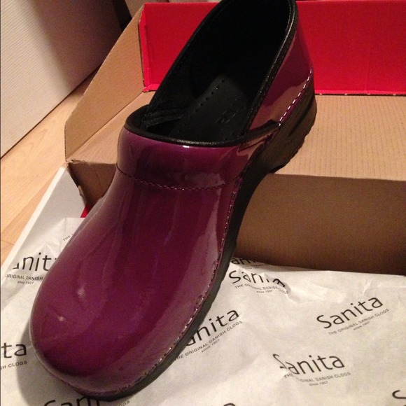 Sanita Purple Patent Leather Clog