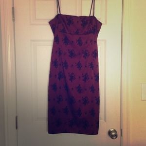 Burgundy and black dress