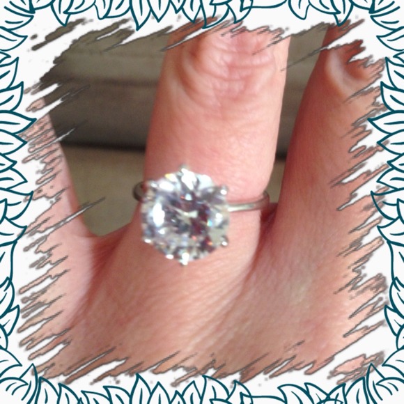 White gold filled simulated diamond ring