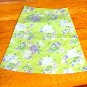 Reduced Lime green and blue floral skirt