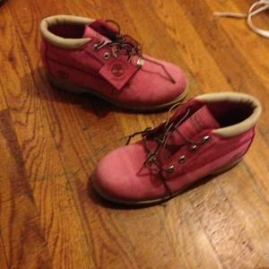 Pink suede boots