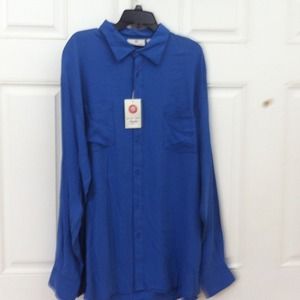 Blue bobby chan long sleeve shirt