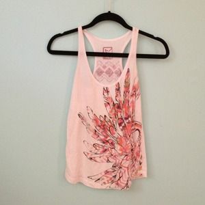 Garage feather-printed racerback tank