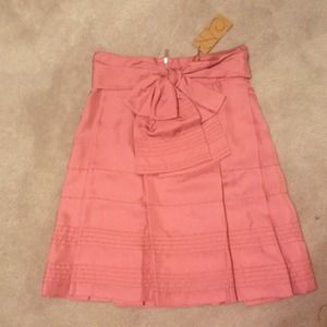 Zac Posen-Tie Waist Pintuck Skirt- Pink