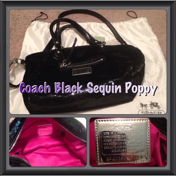 ✋💥SOLD💥✋Coach Black Sequin Poppy Rocker