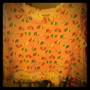 Heart print crop top