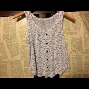 Traded❤Bow print tank top/slight crop top