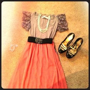 Grey Zara shirt with laced sleeves