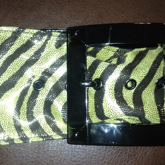 Betsey Johnson metallic zebra belt sz small 4 6