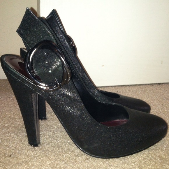Black Leather Heels