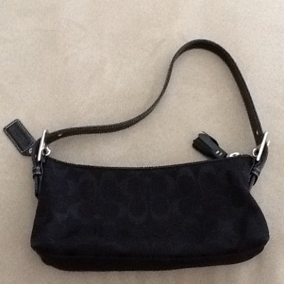 Coach signature C black on black handbag