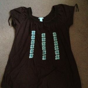 Brown short sleeved dress