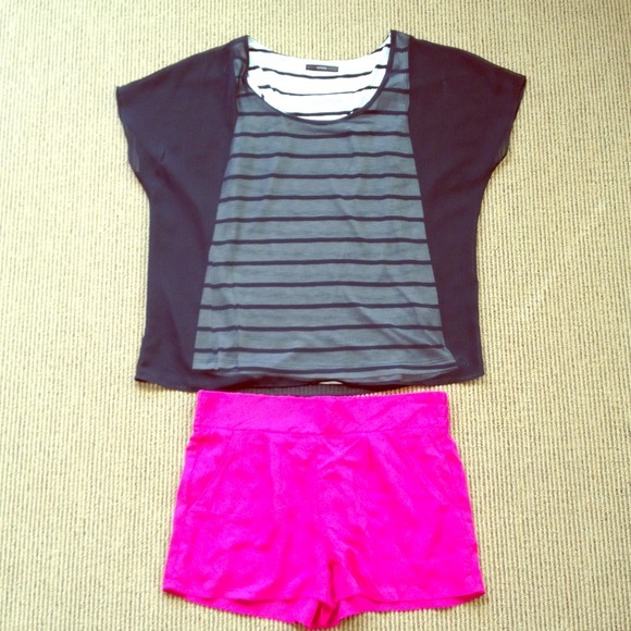 Sold Sheer Black and Cream Blouse