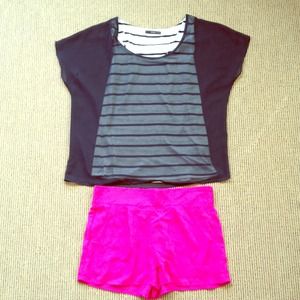 Sold Sheer Black and Cream Blouse