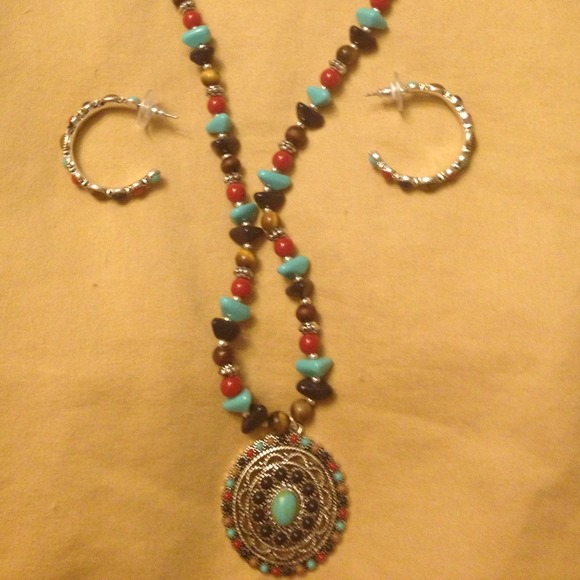 Earrings and matching necklace