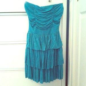 Turquoise ruffle dress