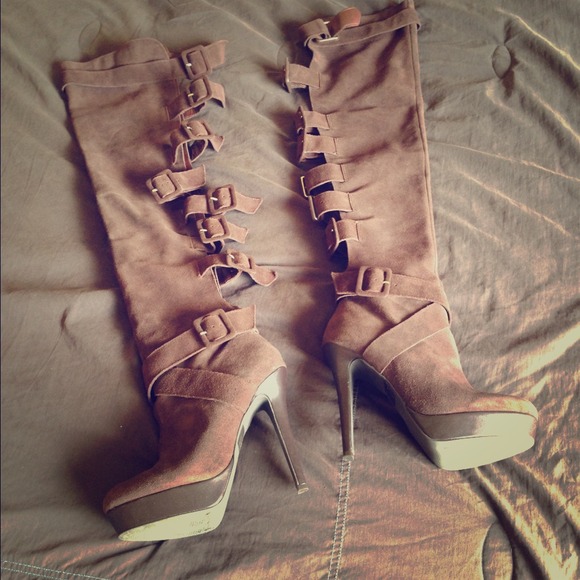 Thigh High Buckle Boots