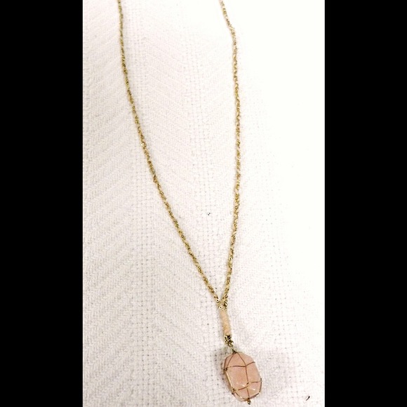 Pink Rock Pendant Necklace