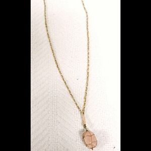 Pink Rock Pendant Necklace
